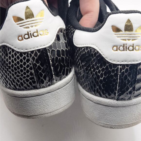 Adidas Superstar Sneakers Black White Animal Print Size 8 Streetwear Retro - Picture 3 of 8
